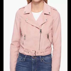 Faux Suede Pink Moto Jacket